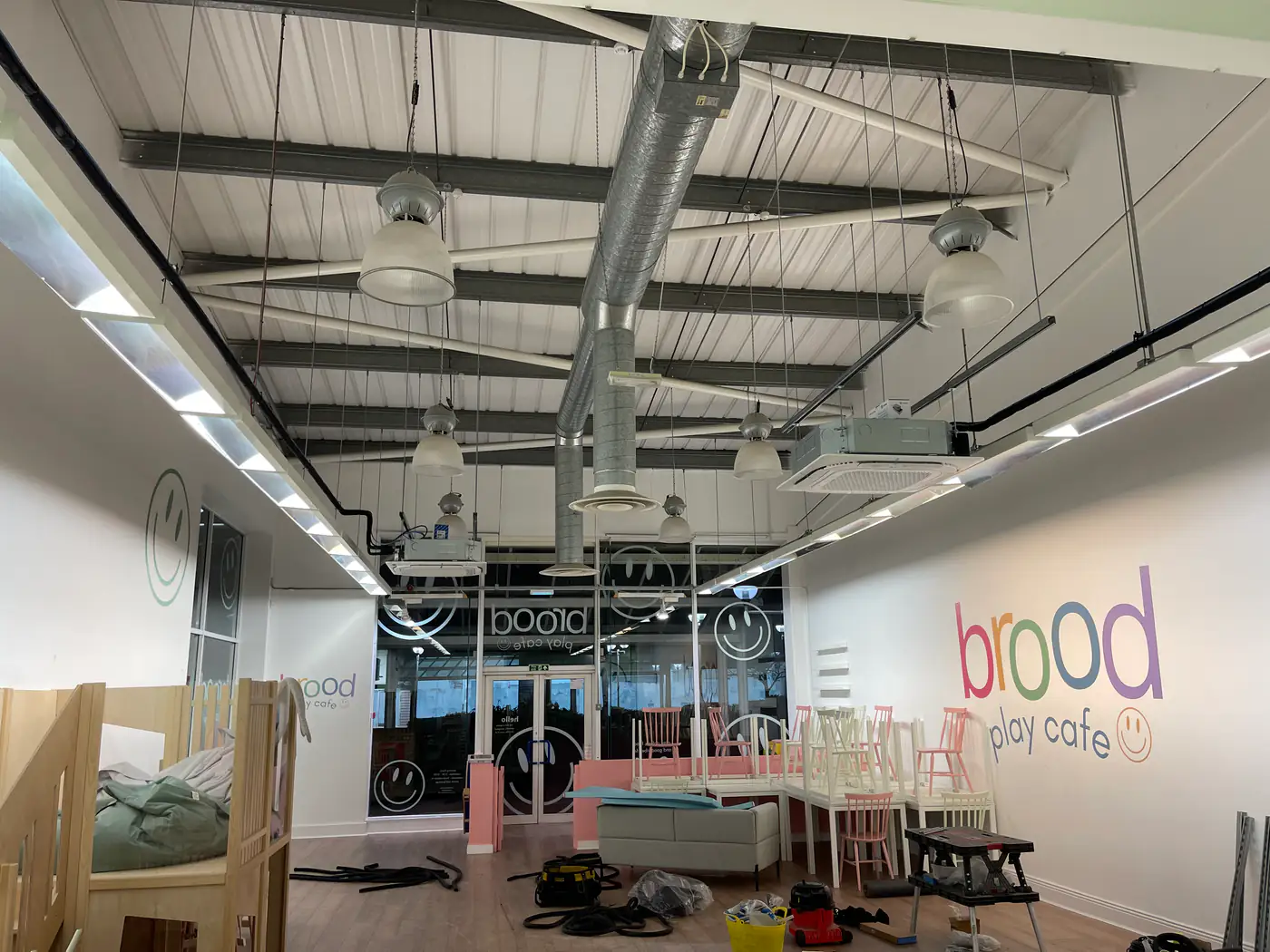 Commercial air conditioning by our Bolton engineers Commercial air conditioning and ductwork in a play café